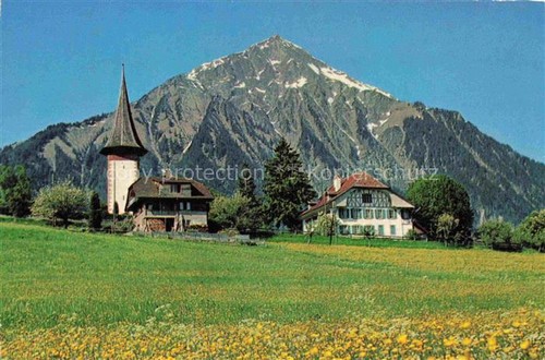 Aeschi kirche und pfarrhaus - aeschi,