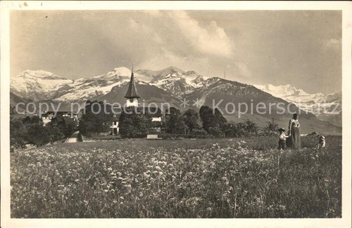 Aeschi spiez kirche und alpen - und,