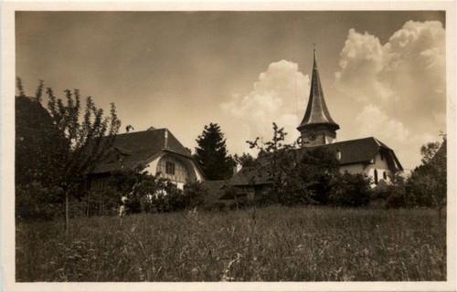 Aeschi kirche und pfarrhaus - -,